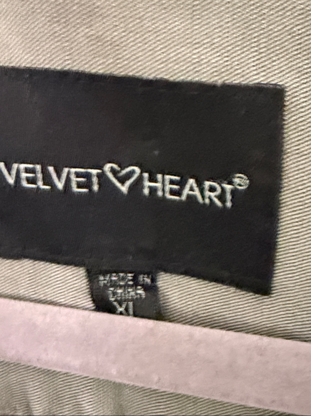 NEW Velvet Heart Army Green Military Shacket/Shirt Embroidered Tribal Motif XL - Picture 7 of 8